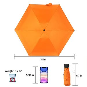 Parapluie de poche pliable en cinq sections, personnalisé, super UPF 50, manuel, mini, pliable, vente en gros - Product Image 2