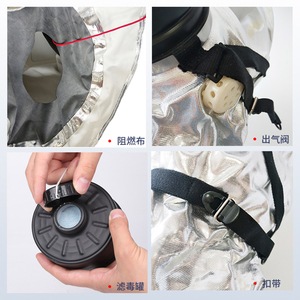 3C Fire Self-Rescue Einweg-Aktivkohle filter Komfortable Passform Notfall-Flucht maske - Product Image 5