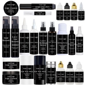 Pegamento para pelucas con logo personalizado, cera para el cabello a prueba de agua, spray de fusión, control de bordes, tinte para encaje, kit mayorista para instalación de pelucas - Product Image 1