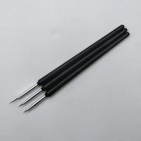 Lot de 3 stylos à crochet noir Fleur Dessin au trait Nail Painting Tool Brush