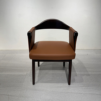 Chaise de restaurant d'hôtel, style rétro de luxe léger, en bois avec coussin, pour restaurant familial, café-bar, salle à manger d'hôtel