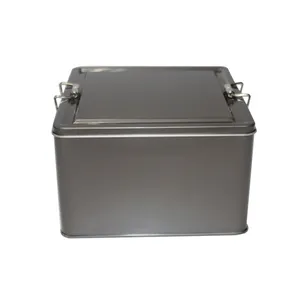 Luftdichte quadratische Metall-Tee-Geschenk-Keks-Verpackung in Lebensmittel qualität Blechdose mit Metalls chloss Luxus-Verpackungs box Zinn behälter