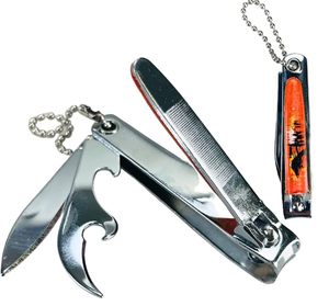 Cortauñas Profesional NOVISON de Acero al Carbono, Multifunción, para Pedicura, Abridor, Cuchillo, Portátil, Duradero, Plateado, Colorido - Product Image 3