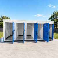 Unité de stockage modulaire préfabriquée avec porte battante, conteneur en acier robuste pour ferme et jardin