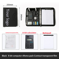Portefeuille de reliure en cuir A4 à dossier PU promotionnel avec poignée Padfolio A4 en cuir PU à fermeture éclair exécutif personnalisé