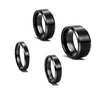 Bague en tungstène unie brossée Zhongzhe 2024 pour hommes et femmes, largeurs 2/4/6/8/10mm, en carbure de tungstène, idéale comme cadeau