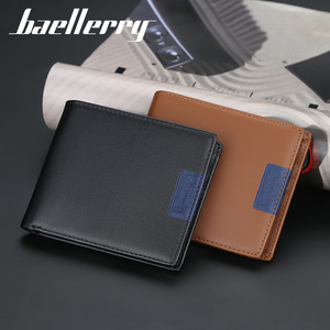 Baellerry <b>Men's</b> Short <b>Wallet</b> Brown Slim Soft Leather Multi Card Slot Everyday Use - Product Image 4
