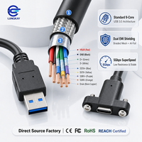 LUNGKAY Câble USB 3.0 personnalisé mâle A vers femelle Type C avec vis pour câblage d'équipement, configuration d'instruments, verrouillage industriel