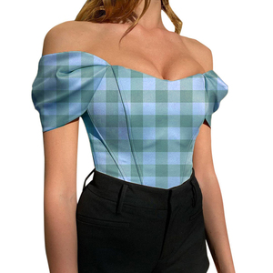 Top Corsé con Hombros Descubiertos y Diseño de Espina de Pescado, Sin Espalda, Sexy, de Moda para Mujer - Product Image 4
