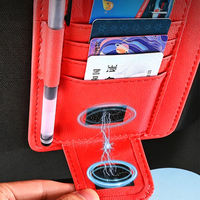 Support de serviettes en cuir PU pour pare-soleil de voiture, organisateur multifonction pour lunettes de soleil, billets et cartes, porte-mouchoirs pour voiture