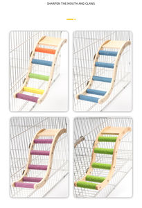 Escalade Échelle Perruche Cage Accessoires En Bois Jouer Gymnases Exercice Robuste Oiseau Perches Plate-Forme Balançoire pour Petits Oiseaux - Product Image 2