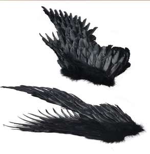 羽毛天使翅膀女孩女性角色扮演仙女翅膀万圣节圣诞派对服装装扮艺术装饰品黑白<span class=keywords><strong>M</strong></span>码 - Product Image 4