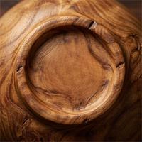 Bol à salade rond en bois d'acacia, fait main, durable, style Japandi, idéal pour salades, soupes et nouilles – Cadeau d'affaires en gros
