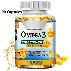 OEM Label Natuurlijke Supplementen voor Hersenen en Ogen, Hartgezondheid, Visolie <span class=keywords><strong>Omega</strong></span> <span class=keywords><strong>3</strong></span> Softgels met DHA en EPA - Product Image 1