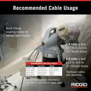 Ridgid Drain Cleaner Machine 1/6 Hp Motor Sectional For Drain Cleaning - Product Image 3