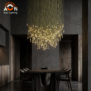 <span class=keywords><strong>Lustre</strong></span> LED en forme de goutte d'eau vert long pour restaurant et mur végétal, <span class=keywords><strong>lustre</strong></span> artistique moderne personnalisé - Product Image 6