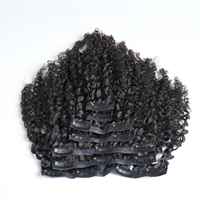 Extensions de cheveux invisibles à clipser en gros, extensions de cheveux humains naturels, clip-ins, cheveux bouclés africains 4C, 100% cheveux Remy à clipser