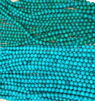 Perles de pierres précieuses en turquoise verte et howlite blanche teintée en vert, vente en gros
