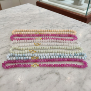 SSringz Handmade Colorful Crystal <b>Beaded</b> Necklace, Pastel Rondelle Stone Choker Jewelry for Women Available At Best Price - Product Image 5