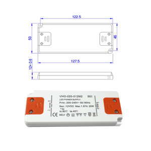 Alimentation LED ultra-mince 12V 20W 1.67A à tension constante IP20 pour intérieur, pour bandes lumineuses LED - Product Image 2