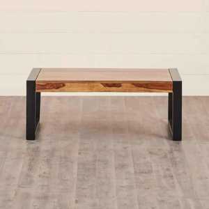 Mesa de centro plegable de madera de mango estilo indio moderno hecha a mano con marco de acero para sala de estar dormitorio uso al aire libre - Product Image 4