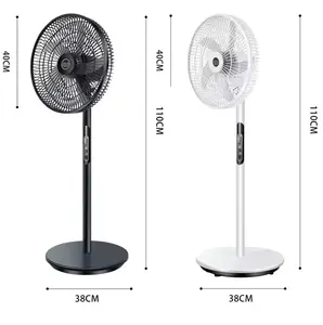 16 Inch DC AC Pedestal Fan Home Solar Rechargeable Stand Fan For Office Bedroom Market Household