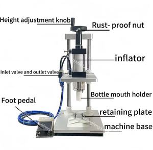Yarı otomatik pnömatik masaüstü cam şişe boyun kap presleme makinesi dış kap mühürleme makinesi - Product Image 2