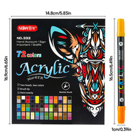 Ensemble de marqueurs acryliques double tête et double couleur U+ NO.333 pour étudiants, séchage rapide, créatif, bricolage, pointe souple, peinture graffiti, papier aquarelle