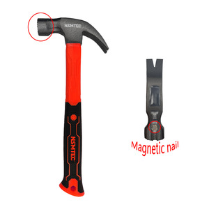 NACHF803008 <span class=keywords><strong>fixman</strong></span> เครื่องมือค้อนกันลื่นค้อนแม่เหล็กกรงเล็บอเมริกันหัวโค้งสีดำพร้อมที่จับไฟเบอร์กลาส TPR - Product Image 1