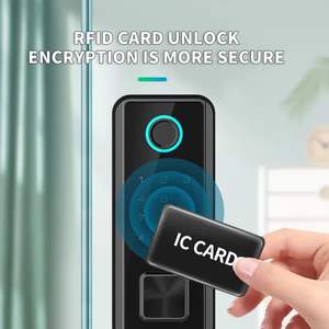 ट्या वाई-फाई से जुड़ा घर कार्यालय लकड़ी का दरवाजा हैंडलेस अदृश्य होटल इनडोर फिंगरप्रिंट लॉक बार - Product Image 6