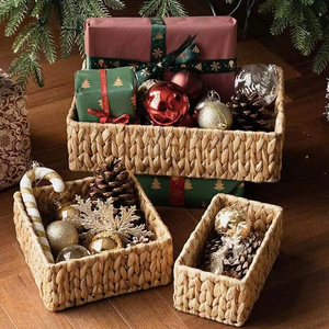 Bandeja de Servir de Ratán Hecha a Mano, Bandeja de Mimbre Tejida Natural, Cesta Ecológica para Servir Alimentos con Asas para Cocina, Hogar, Hotel - Product Image 1