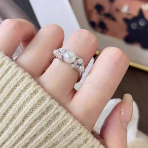 Base para Anillo de Plata S925 con Espacio para Dos Perlas, Soporte para Joyería de Plata con Perlas Redondas de 6-9mm, Accesorios para Perlas DIY 10713 - Product Image 4