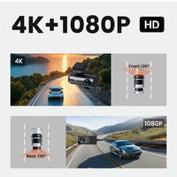 Nouvelle Caméra de Tableau de Bord 2026 avec Écran Tactile IPS 3,2 pouces, Double Objectif Ultra HD, Enregistreur Vidéo de Voiture 4K Interpolé, WIFI, GPS, Vision Nocturne, WDR