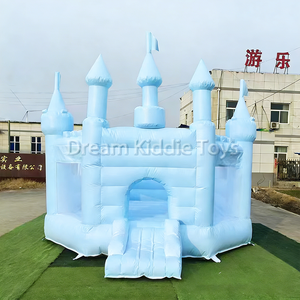 Castillo Inflable Rosa, Inflables Blancos Grandes para Niños, Casa de Brinco Inflable al Aire Libre con Tobogán para Niños - Product Image 4