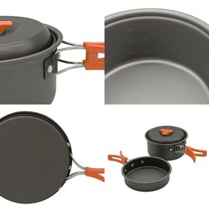 Outdoor Camping Hiking Picnic Pot Set Portable Tableware Mess <strong>Cooking</strong> <strong>Kit</strong> Camping Cookware for Outdoor <strong>Cooking</strong> - Product Image 4
