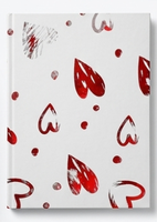 Ensemble d'emballage cadeau rouge épais avec motif floral et cœur, comprenant papier cadeau, sac cadeau, boîte, carnet, carte de vœux et étiquette suspendue, pour la Saint-Valentin et les anniversaires