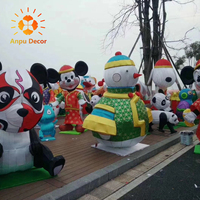 Chinesischer Panda Animal Ailk Stoff Licht laternen Festival im Freien
