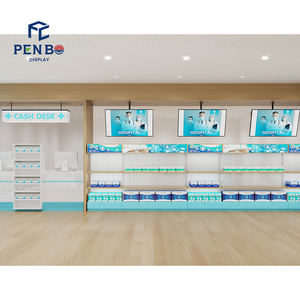 Étagère moderne en bois Étagère de présentation personnalisée pour gondole médicale Étagères de <span class=keywords><strong>pharmacie</strong></span> Conception de comptoir de magasin de <span class=keywords><strong>pharmacie</strong></span> - Product Image 1