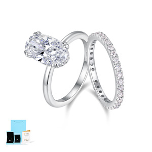S925 argento Sterling rodiato taglio ovale D VVS Moissanite anello di fidanzamento per le donne, oro massiccio e Lab Diamond disponibili - Product Image 3