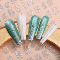 Nouvelle conception créative, paillettes, motifs variés, technologie laser Aurora, plastique écologique, autocollants pour ongles d'été auto-adhésifs