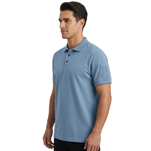 Packs de polos en coton pour hommes, col classique, manches courtes, personnalisables avec broderie, marque privée - Product Image 3