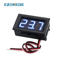 Voltmeter Digital Mini 0,56 Inci DC 0-30V dengan Layar LED Merah Hijau Biru, Pengukur Tegangan Baterai Mobil Otomatis
