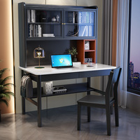 Chaise et table d'ordinateur modernes en bois bureau à domicile bureau d'étudiant avec étagère de rangement