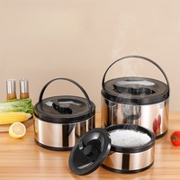 Ensemble de 3 pots isothermes en acier inoxydable 2-4-8L avec poignée, grande capacité, seau isotherme, double boîte à lunch