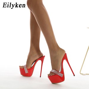 2025 Red High Heels Sexy Open Toe 16cm Stiletto <b>Sandals</b> Non-slip Suitable for Summer and Autumn - Product Image 1