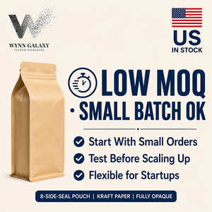 ถุงคราฟท์แบบตั้งได้สำหรับขายส่งในสหรัฐอเมริกา ขนาด 10*20*6 ซม. (4*7.9*2.4 นิ้ว) มีซิปล็อคแบบรูดขึ้นได้ เหมาะสำหรับบรรจุข้าว กาแฟ ธัญพืช และอาหารต่างๆ - Product Image 3