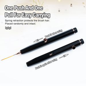 Nouvelle conception brevetée, manche en acrylique noir, pinceau de précision pour manucure en poils de Kolinsky/synthétiques, ensemble de pinceaux à ongles rétractables - Product Image 1
