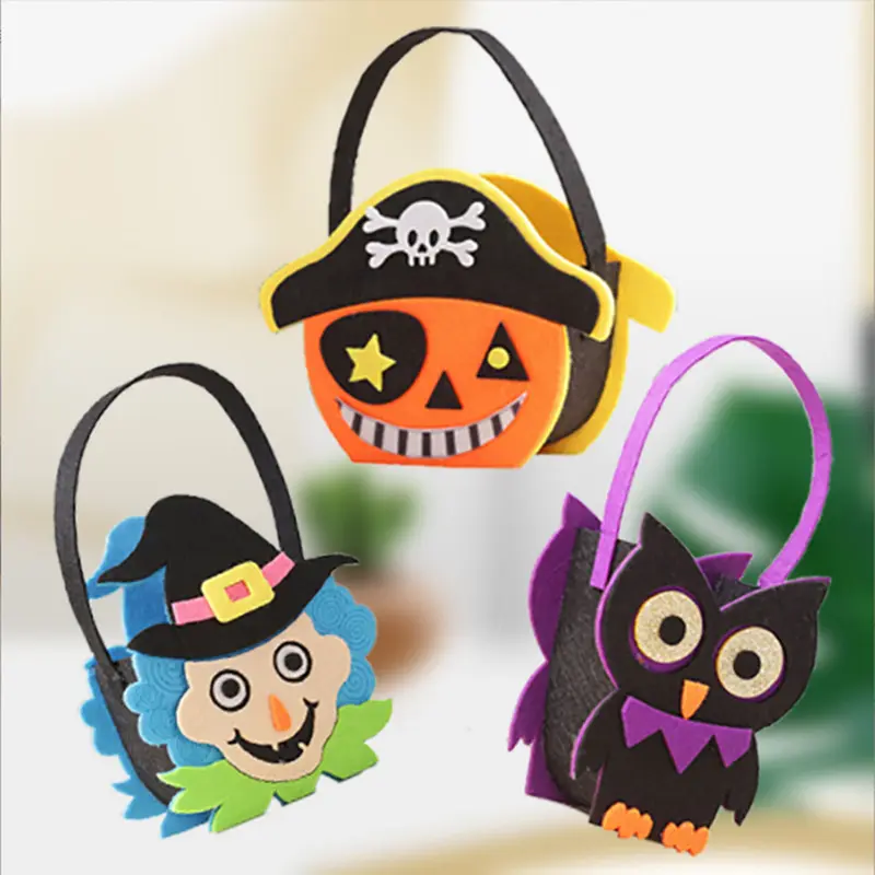 Design personnalisé fantôme feutre tours ou friandises paniers coloré bonbons sacs Halloween cadeau bonbons citrouille sac