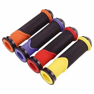 2022 Wholesale High Quality TPE Rubber Multicolor Bicycle Rubber Handlebar Grips Aluminum Lock On