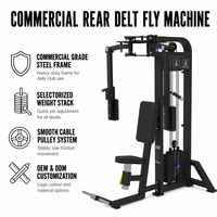 Appareil Commercial de Musculation des Deltédaux Postérieurs (Fly Machine) avec Sélecteur de Poids pour Entraînement des Épaules en Salle de Sport